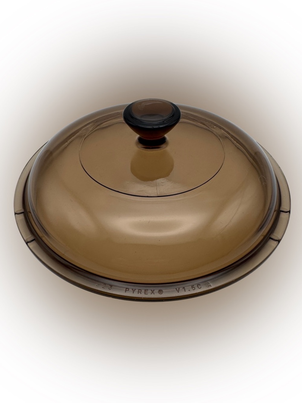 Vintage Pyrex Visions Amber Brown Replacement Lid V-1.5-C 7.25” Round Glass Lid